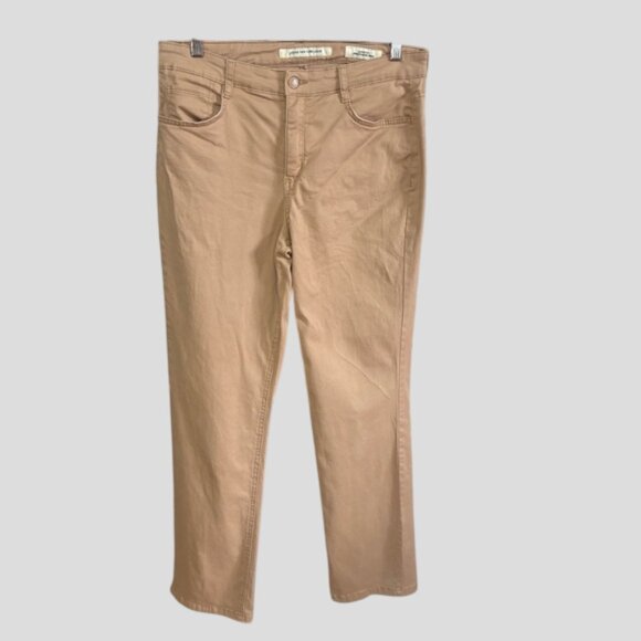 Jones New York Missy Lexington High Rise Straight Tan Jeans Pants - Picture 4 of 11